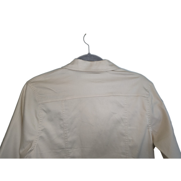 Coral Bay Women's Medium Cream Jacket Button Up 3/4 Sleeve Casual - Picture 10 of 11